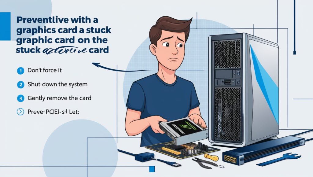 Issue of a graphics card getting stuck in a PCIe slot